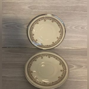 Lenox Lace Point Saucers 6 Inches Set of Two Made in USA